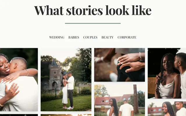 Screenshot of Photography Portfolio Website