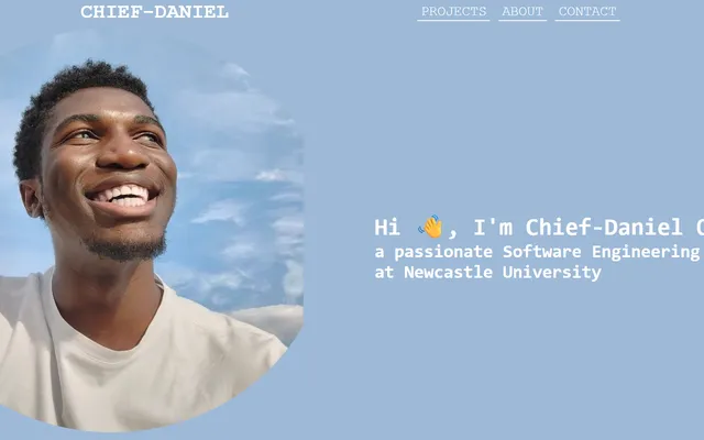 Screenshot of First Portfolio Website
